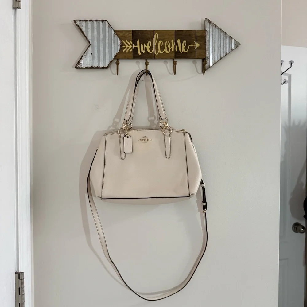 Coach Ivory Satchel with Crossbody Strap